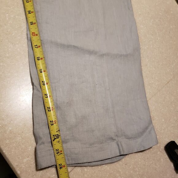 Soft Surroundings Womens Wide Leg Linen Pants PXL Grey Pull On Drawstring - Picture 9 of 9